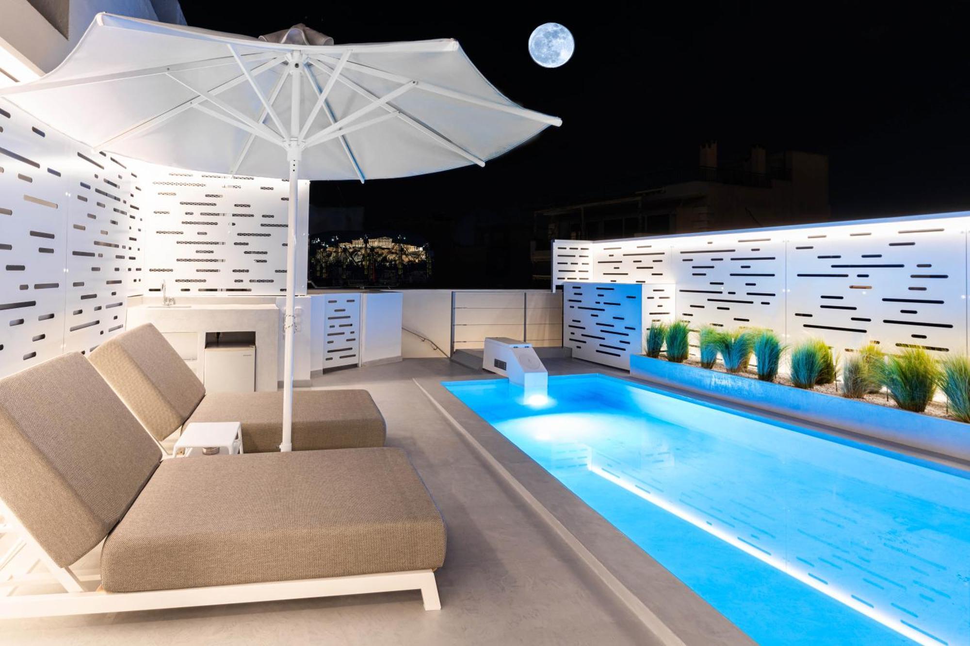 Ma Maison No5 Penthouse Loft, Private Heated Pool, Acropolis View, Ultra High Speed Internet 300 Mbps, Short Walk To Acropolis, Parking Upon Request, 1' From Metro Atenas Exterior foto